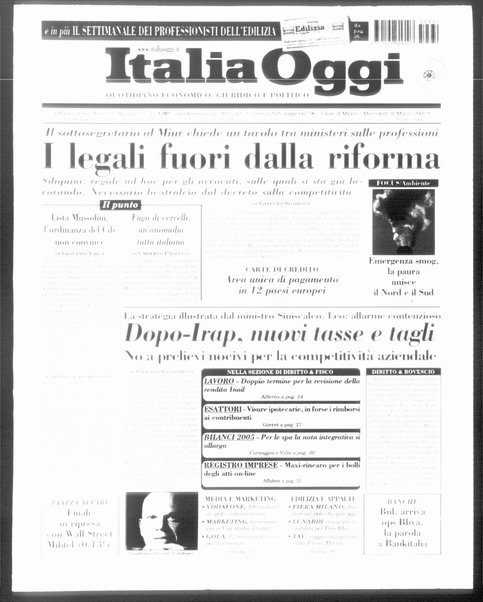 Italia oggi : quotidiano di economia finanza e politica